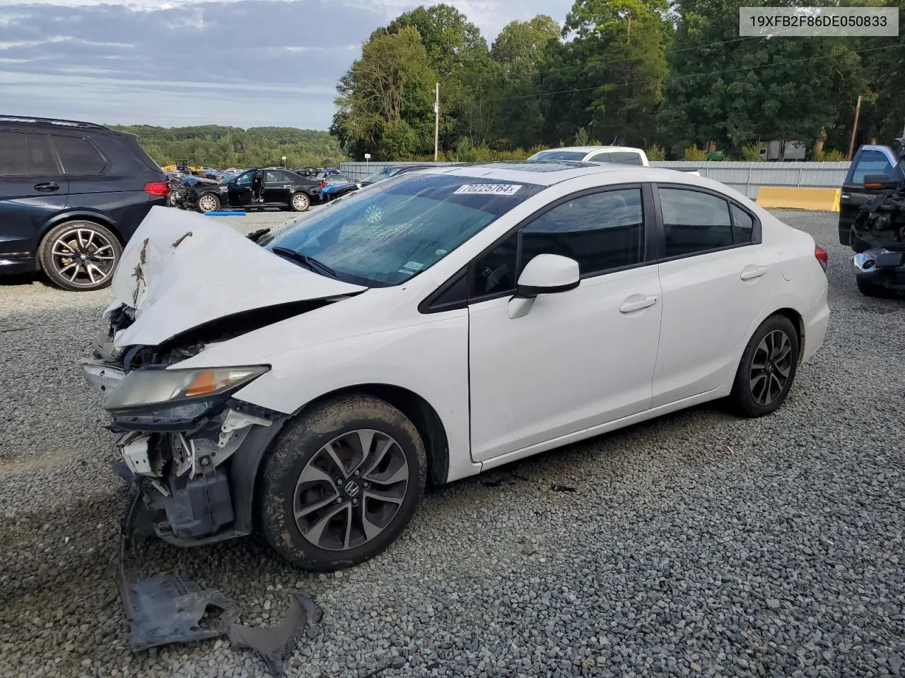 2013 Honda Civic Ex VIN: 19XFB2F86DE050833 Lot: 70225764