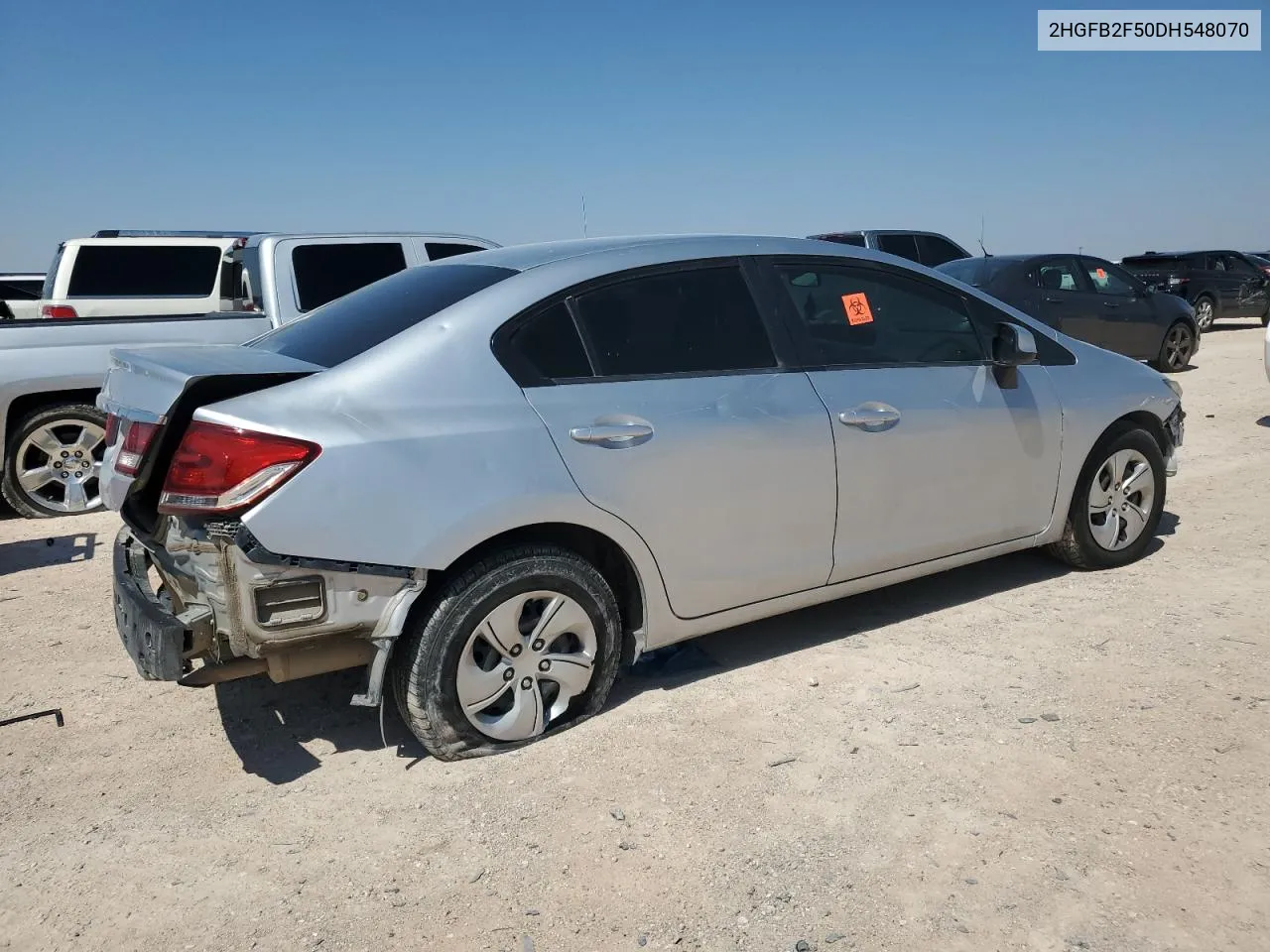 2013 Honda Civic Lx VIN: 2HGFB2F50DH548070 Lot: 70702444