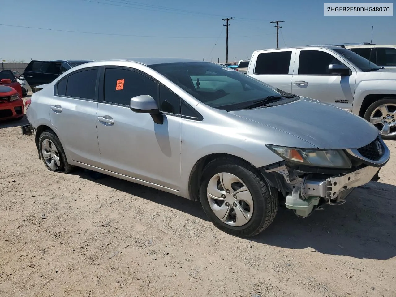 2013 Honda Civic Lx VIN: 2HGFB2F50DH548070 Lot: 70702444