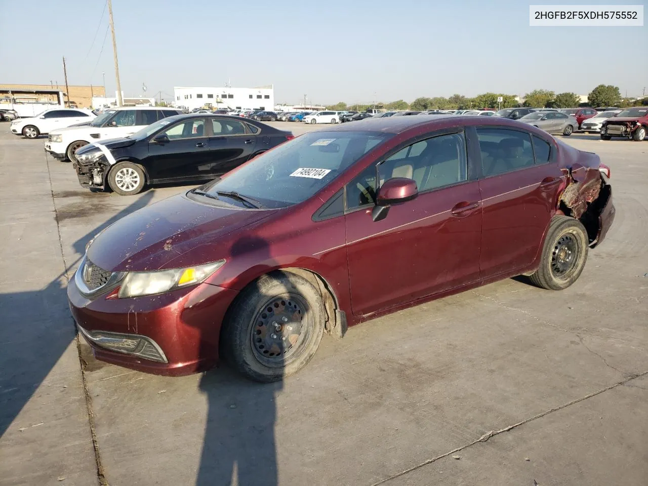 2HGFB2F5XDH575552 2013 Honda Civic Lx