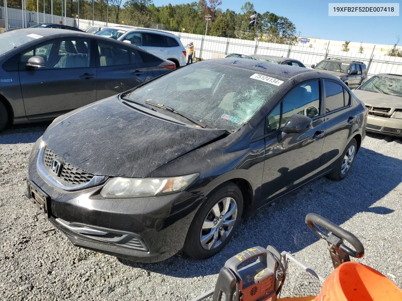 2013 Honda Civic Lx VIN: 19XFB2F52DE007418 Lot: 75124134