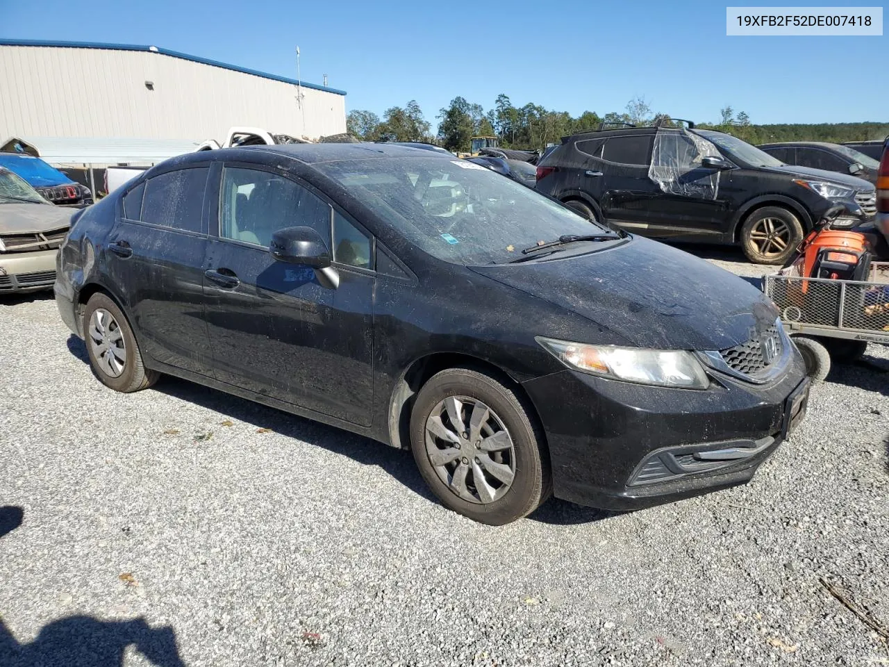 2013 Honda Civic Lx VIN: 19XFB2F52DE007418 Lot: 75124134