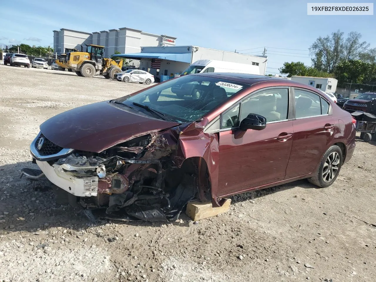 2013 Honda Civic Ex VIN: 19XFB2F8XDE026325 Lot: 75336514