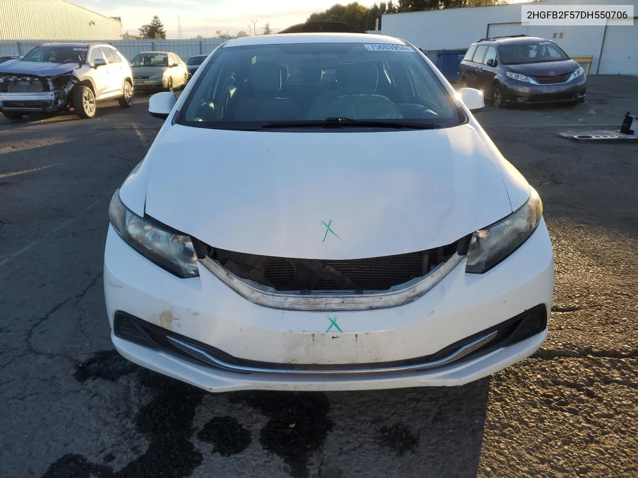 2013 Honda Civic Lx VIN: 2HGFB2F57DH550706 Lot: 75683954