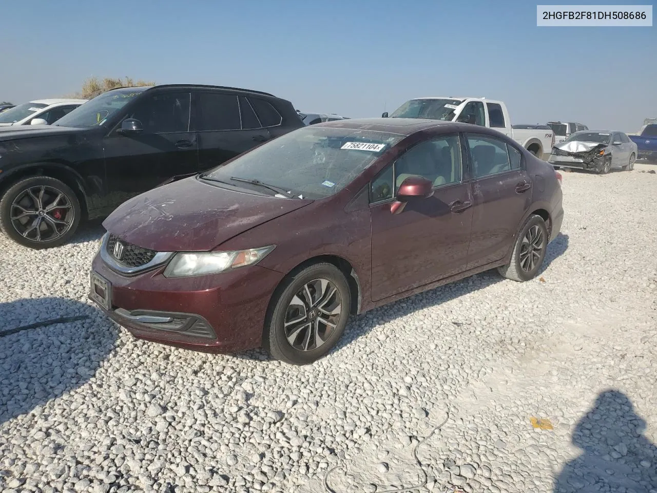 2013 Honda Civic Ex VIN: 2HGFB2F81DH508686 Lot: 75821104