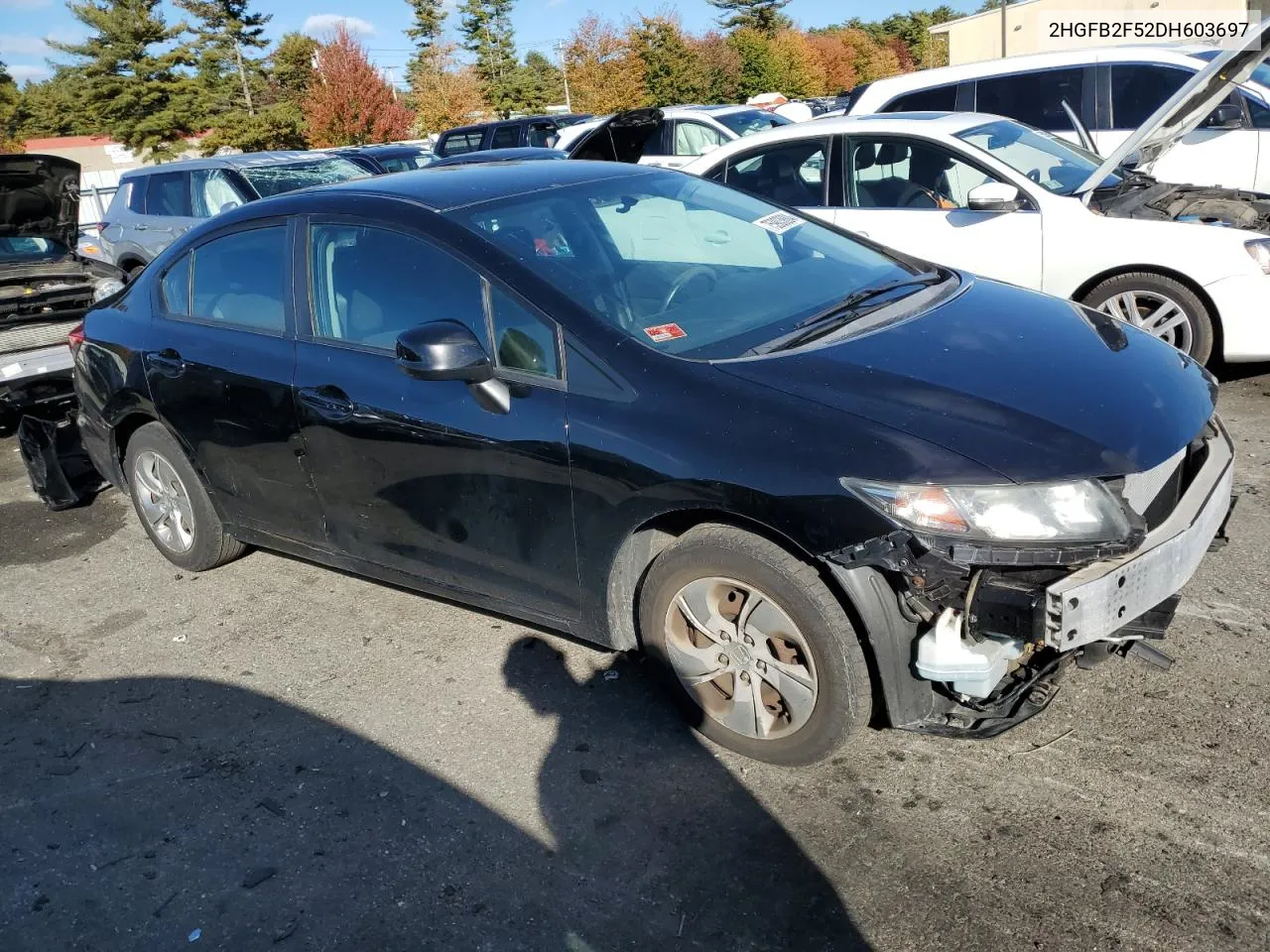 2013 Honda Civic Lx VIN: 2HGFB2F52DH603697 Lot: 75903804