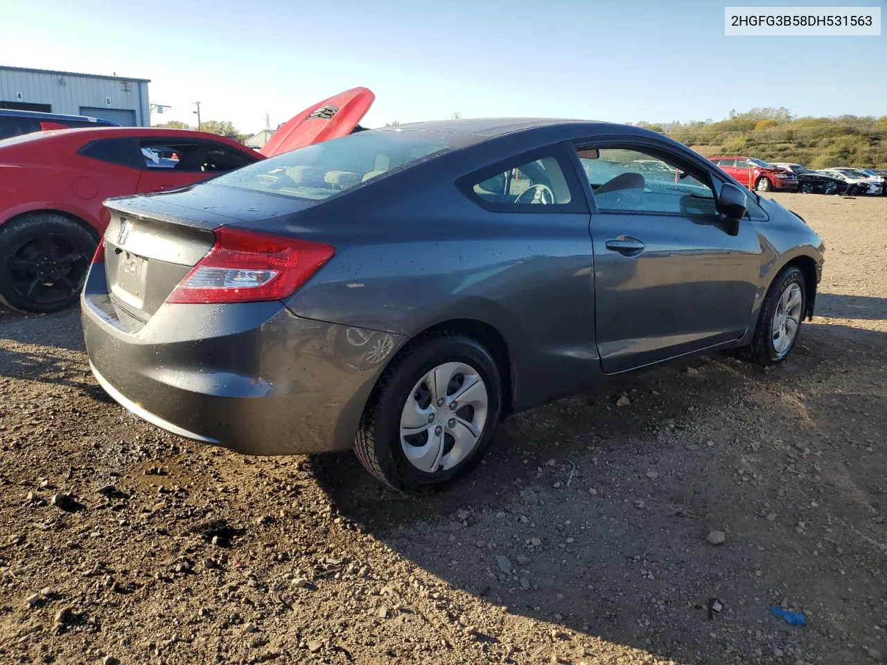 2013 Honda Civic Lx VIN: 2HGFG3B58DH531563 Lot: 75931304