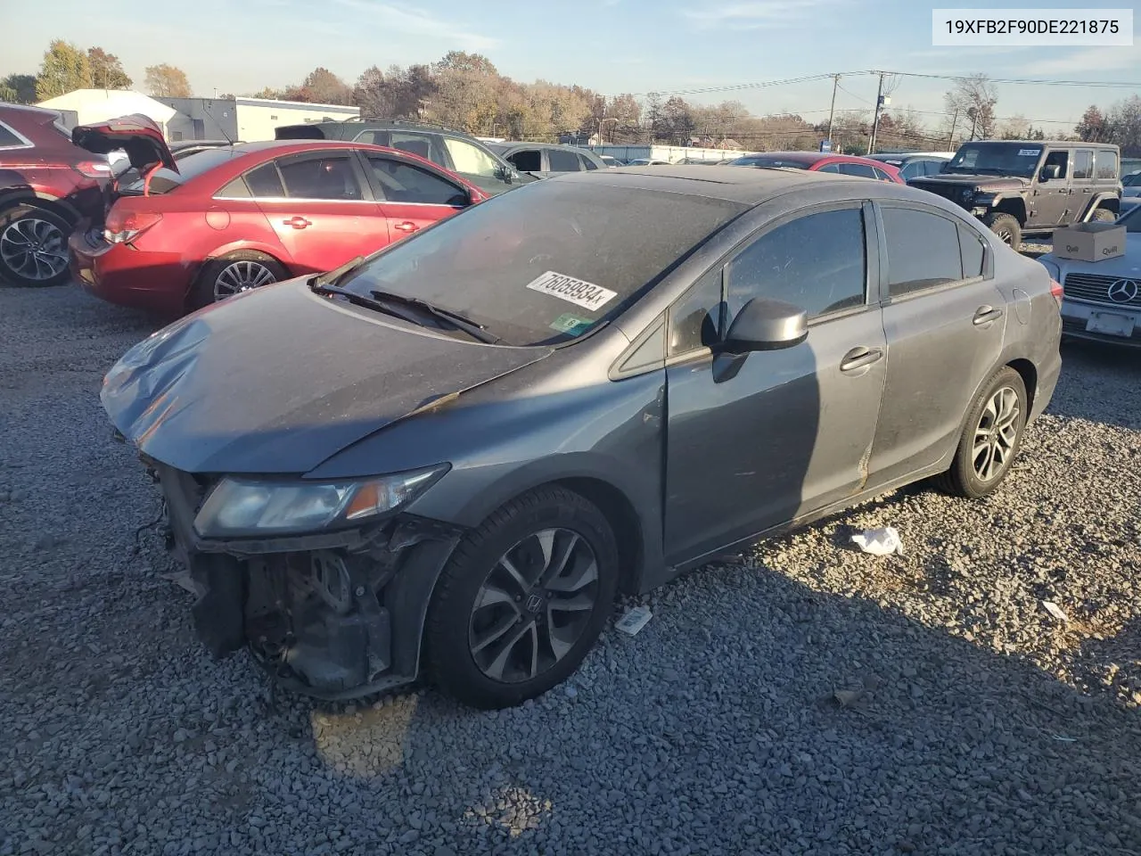 2013 Honda Civic Exl VIN: 19XFB2F90DE221875 Lot: 76059934