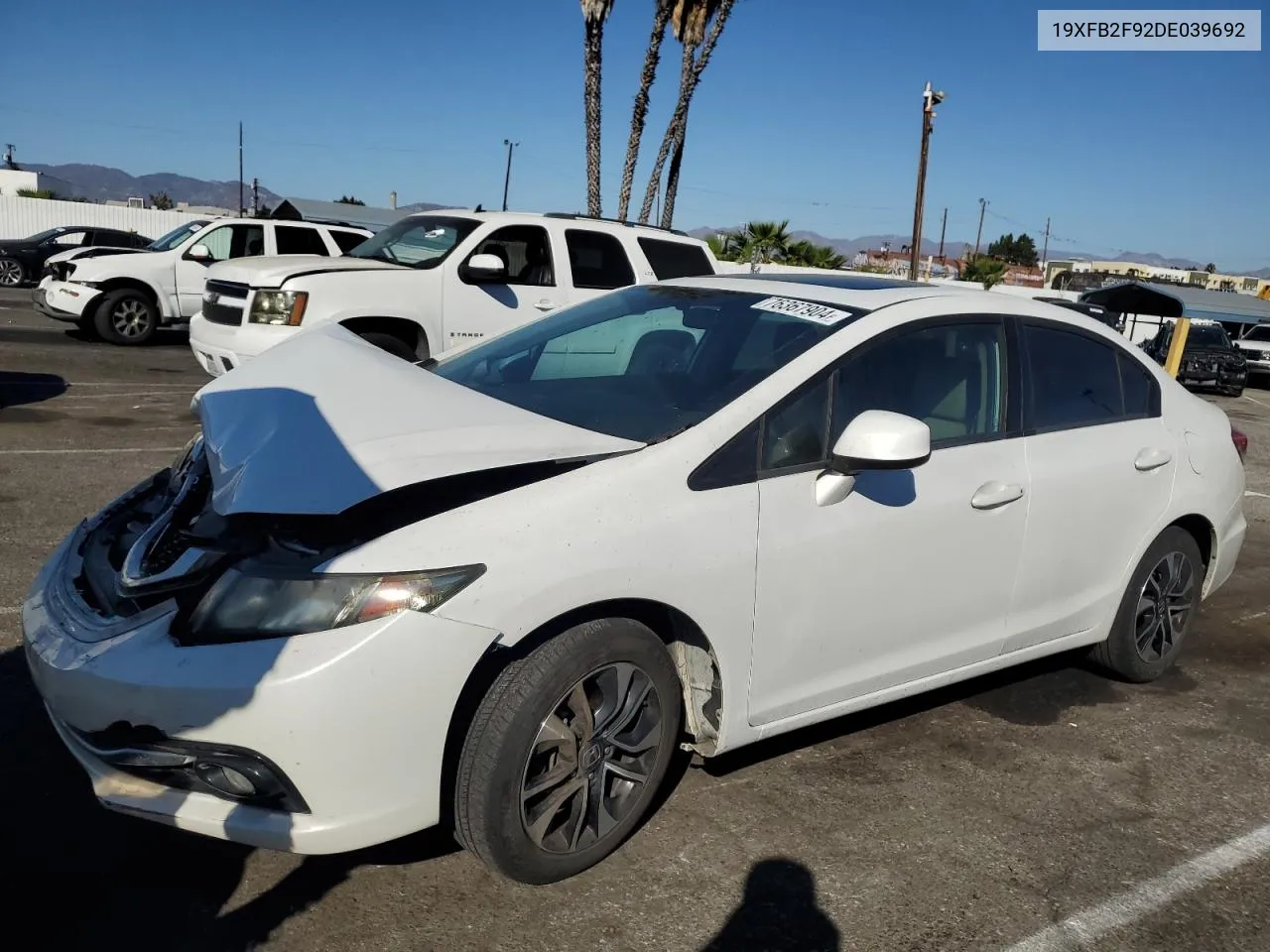 2013 Honda Civic Exl VIN: 19XFB2F92DE039692 Lot: 76367904