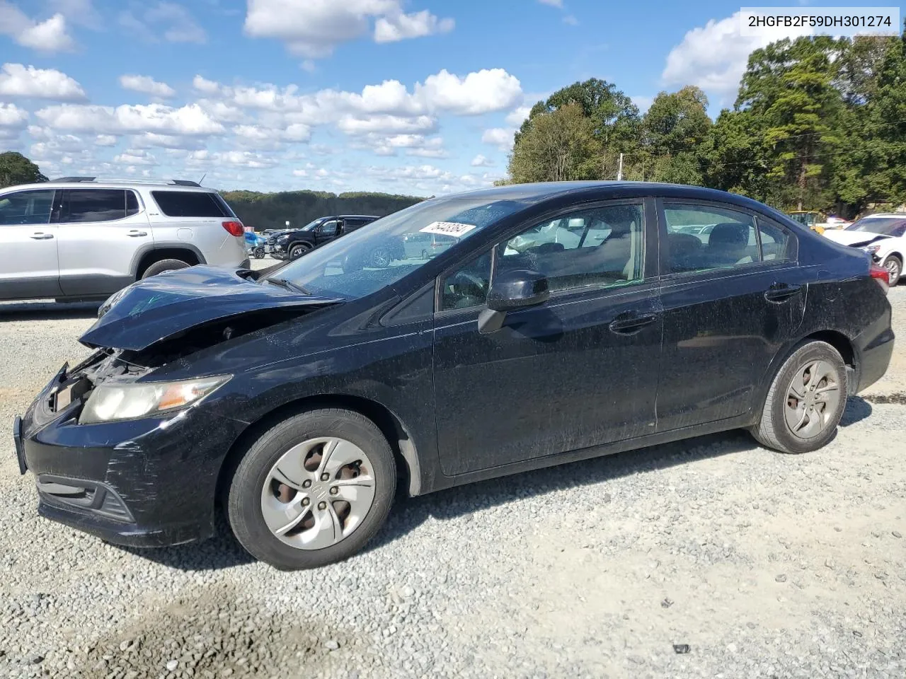 2013 Honda Civic Lx VIN: 2HGFB2F59DH301274 Lot: 76448364