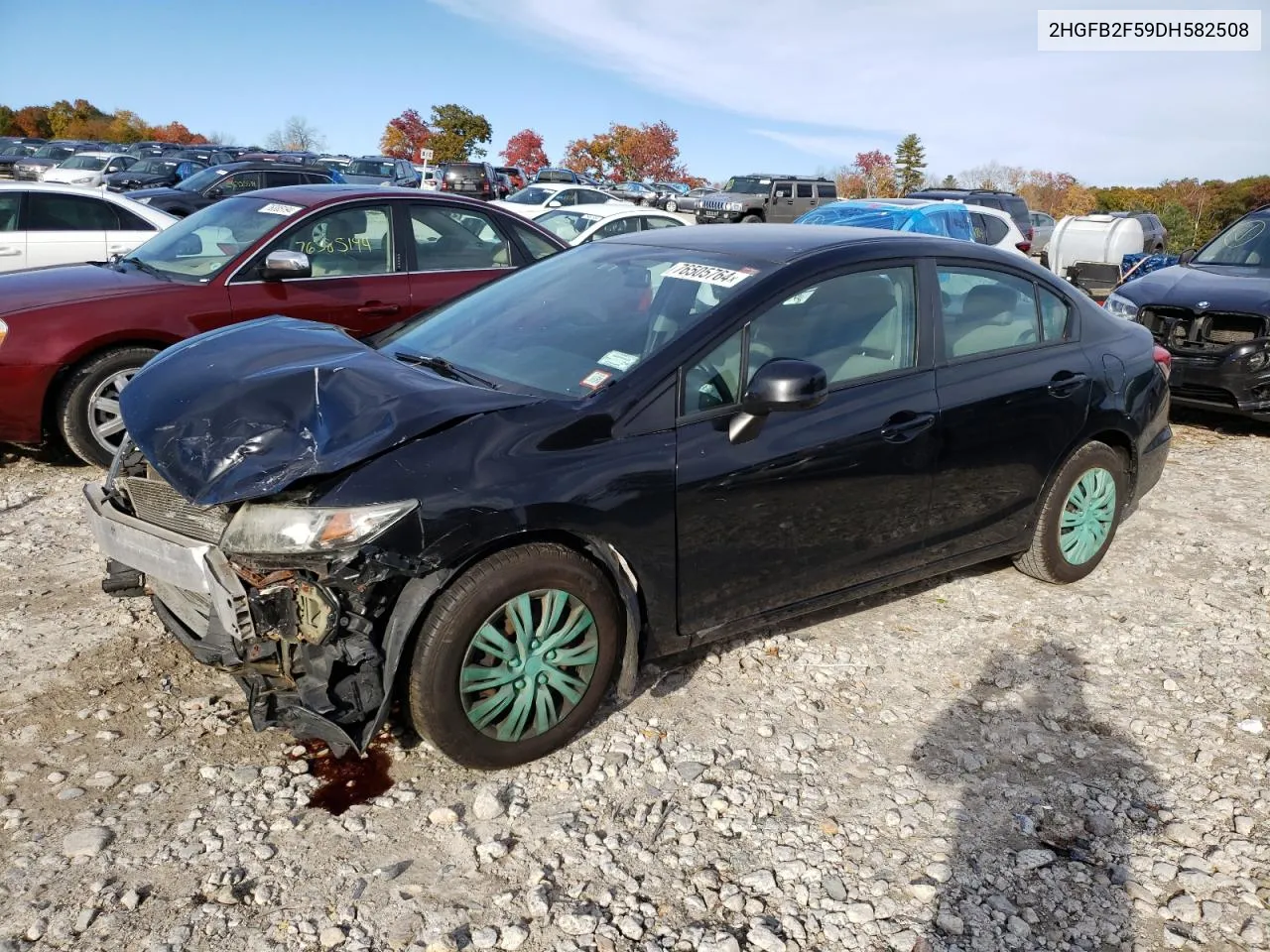 2013 Honda Civic Lx VIN: 2HGFB2F59DH582508 Lot: 76505764