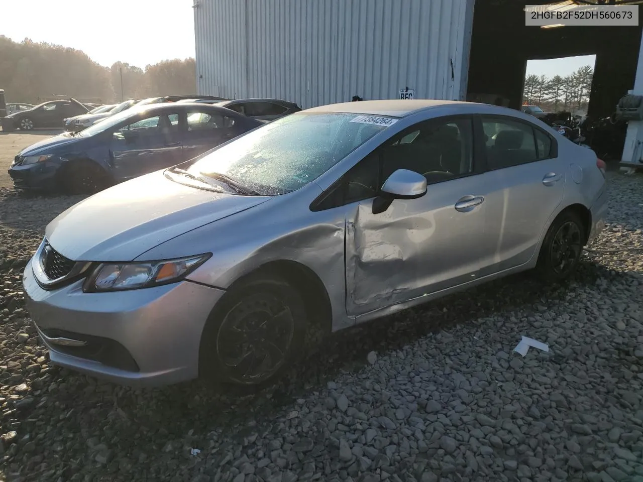 2013 Honda Civic Lx VIN: 2HGFB2F52DH560673 Lot: 77384264