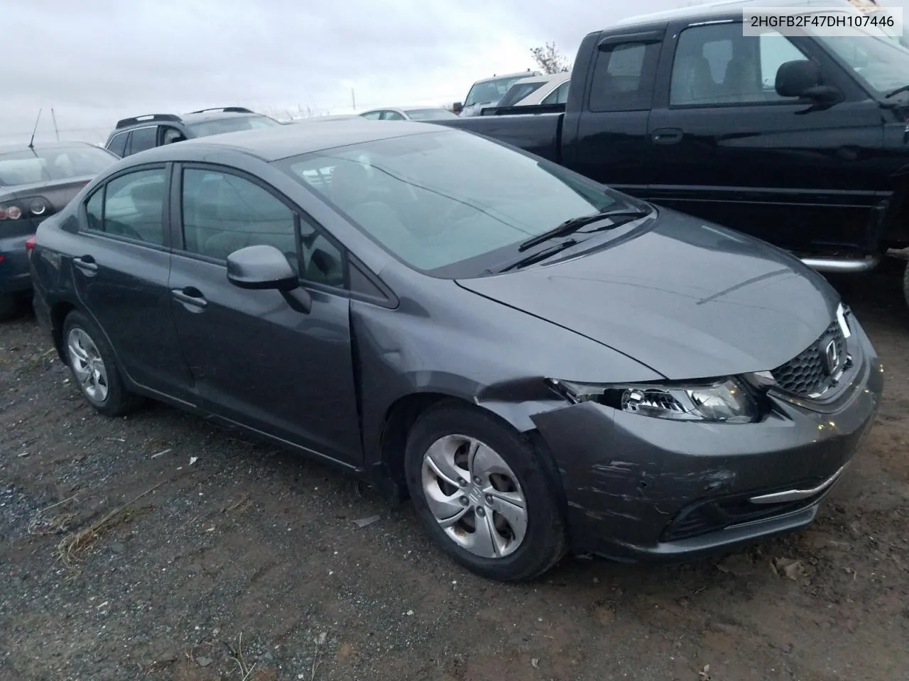 2013 Honda Civic Lx VIN: 2HGFB2F47DH107446 Lot: 77616444