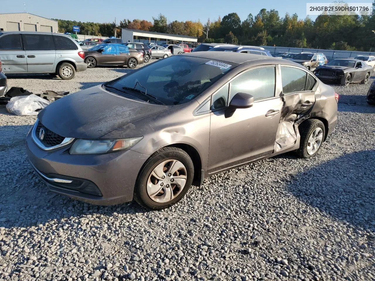 2013 Honda Civic Lx VIN: 2HGFB2F59DH501796 Lot: 78263444