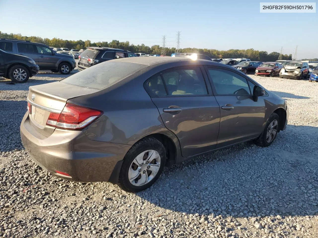 2013 Honda Civic Lx VIN: 2HGFB2F59DH501796 Lot: 78263444