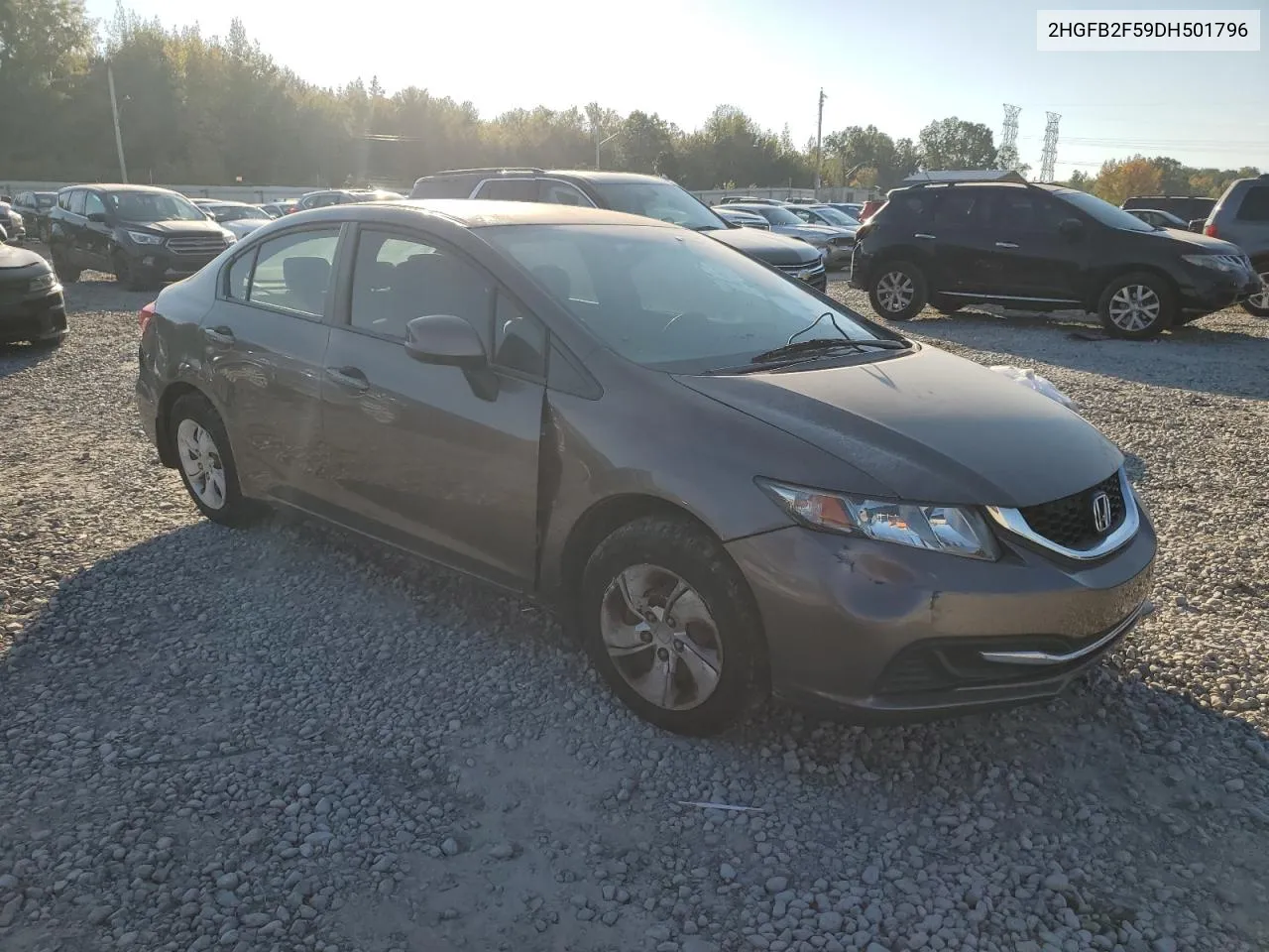 2013 Honda Civic Lx VIN: 2HGFB2F59DH501796 Lot: 78263444