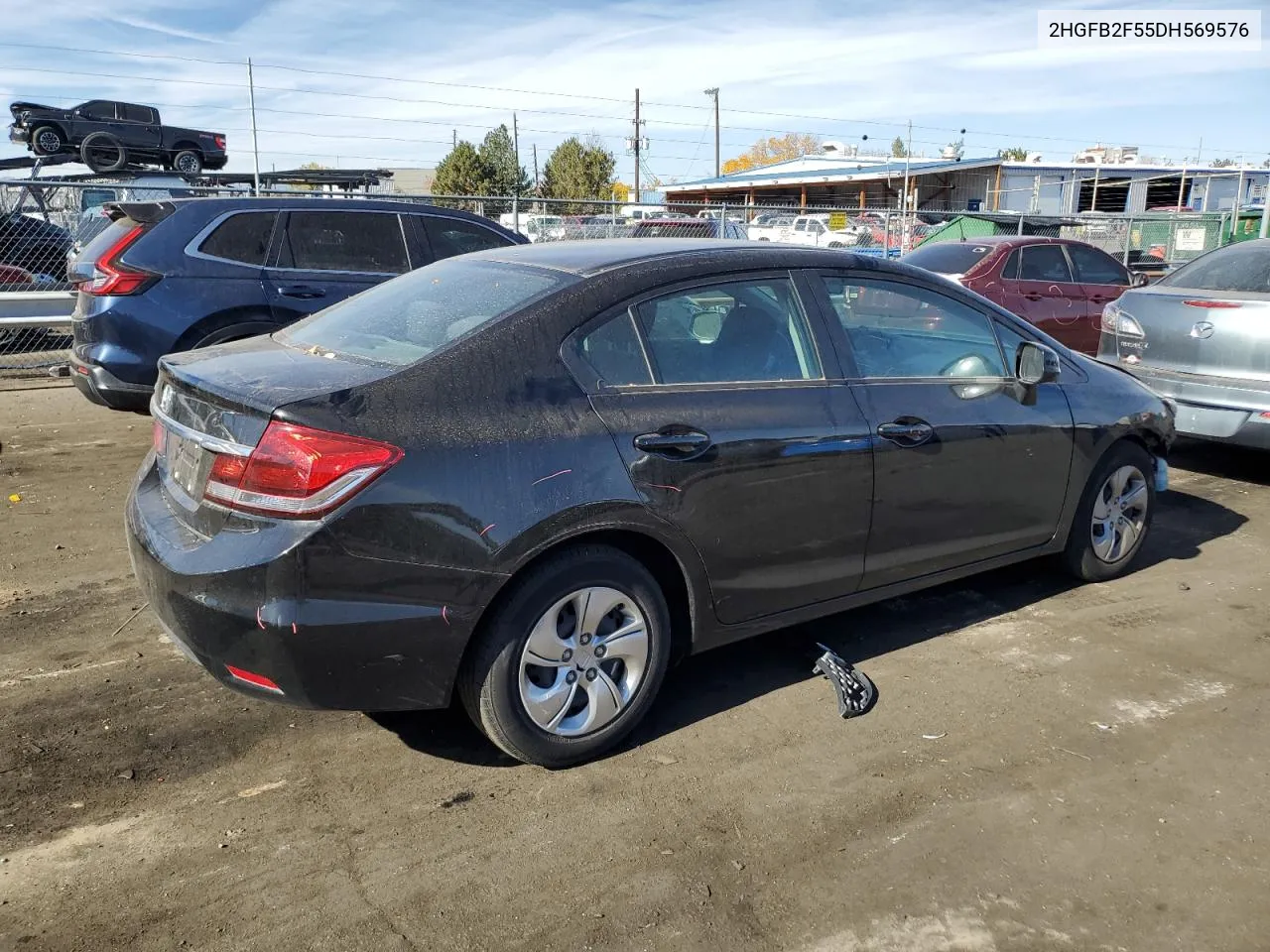 2013 Honda Civic Lx VIN: 2HGFB2F55DH569576 Lot: 78624574