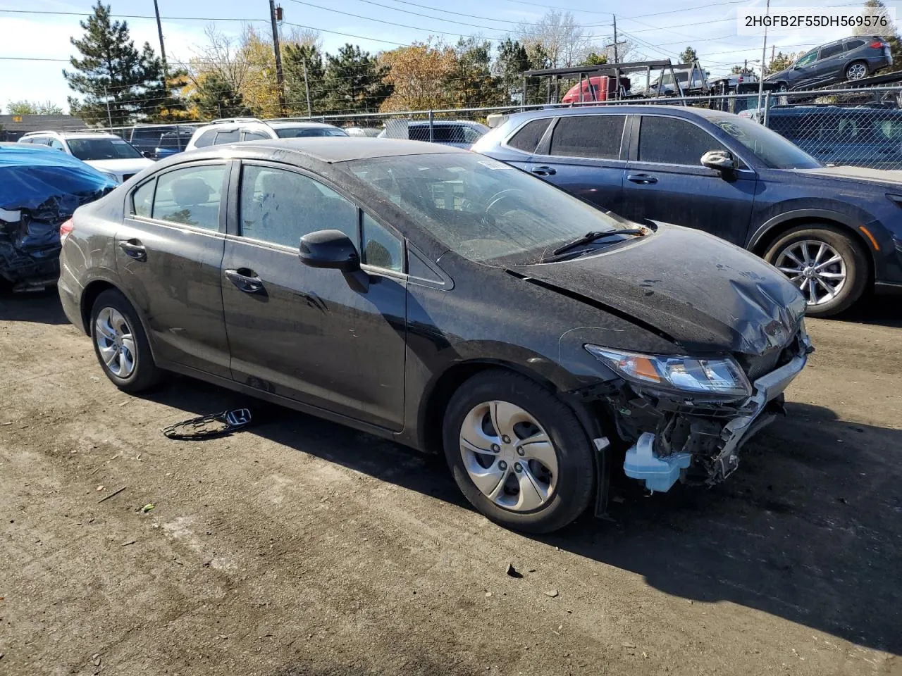 2013 Honda Civic Lx VIN: 2HGFB2F55DH569576 Lot: 78624574