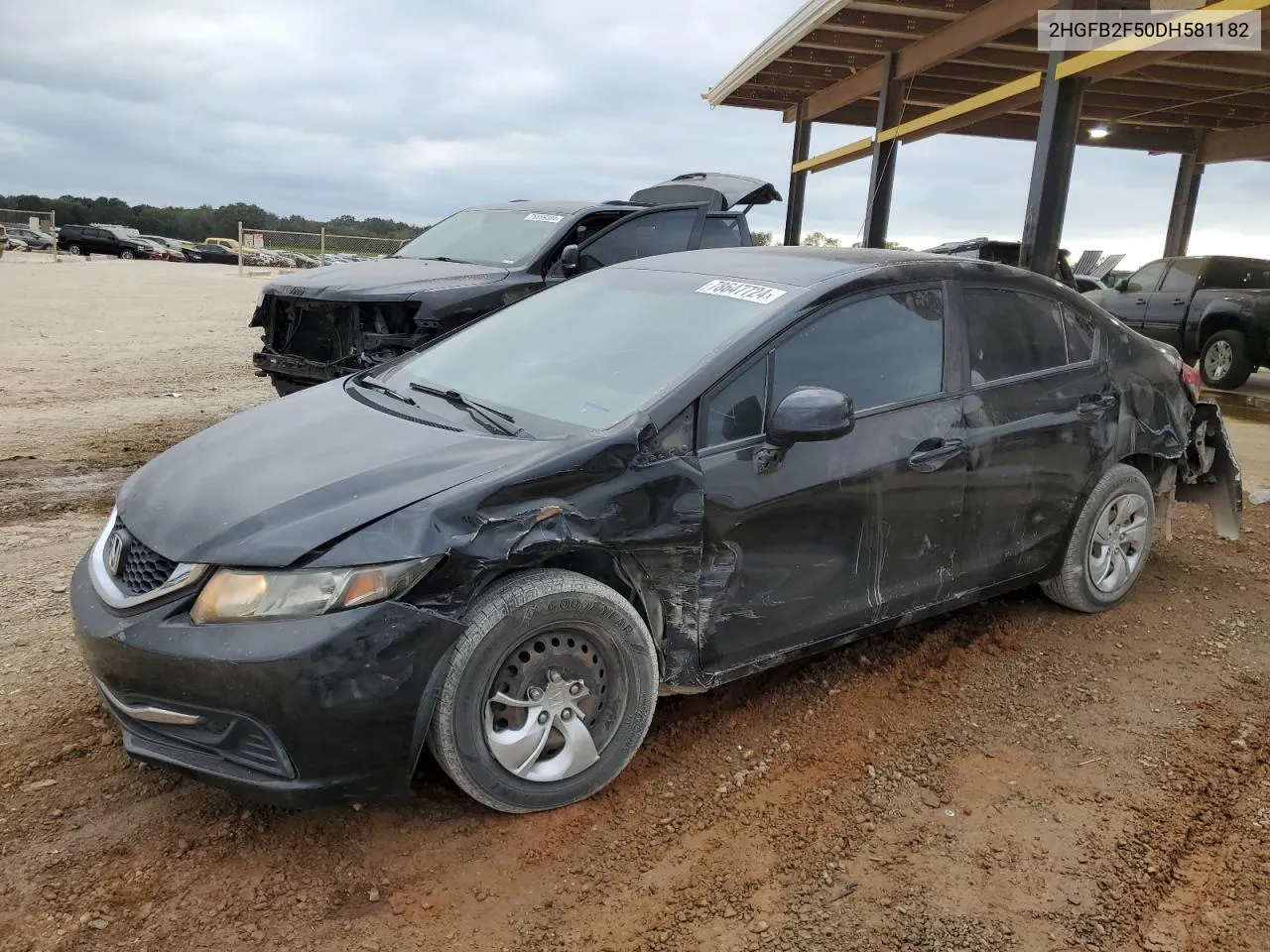 2013 Honda Civic Lx VIN: 2HGFB2F50DH581182 Lot: 78647724