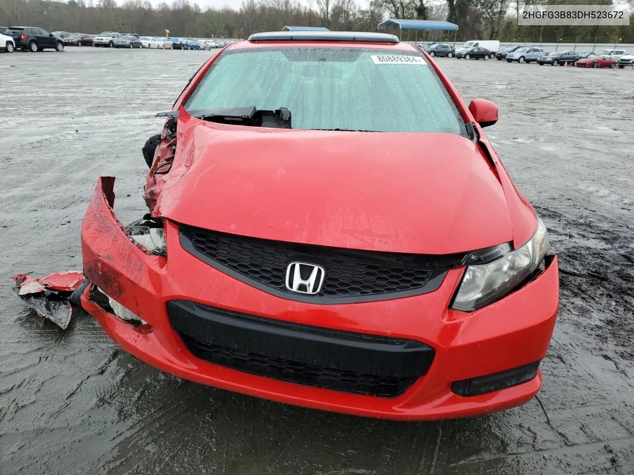 2013 Honda Civic Ex VIN: 2HGFG3B83DH523672 Lot: 80889384