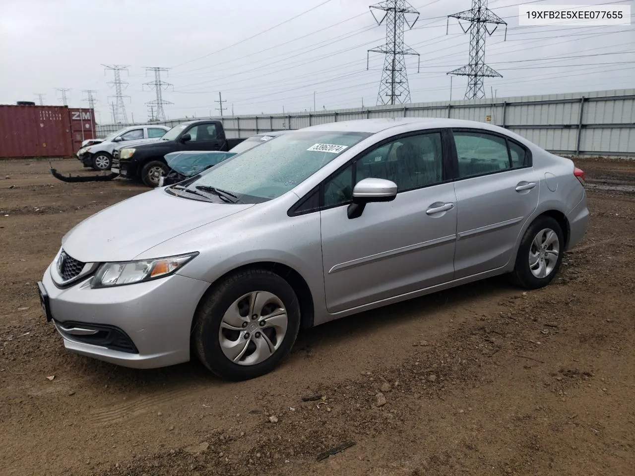 2014 Honda Civic Lx VIN: 19XFB2E5XEE077655 Lot: 53962074