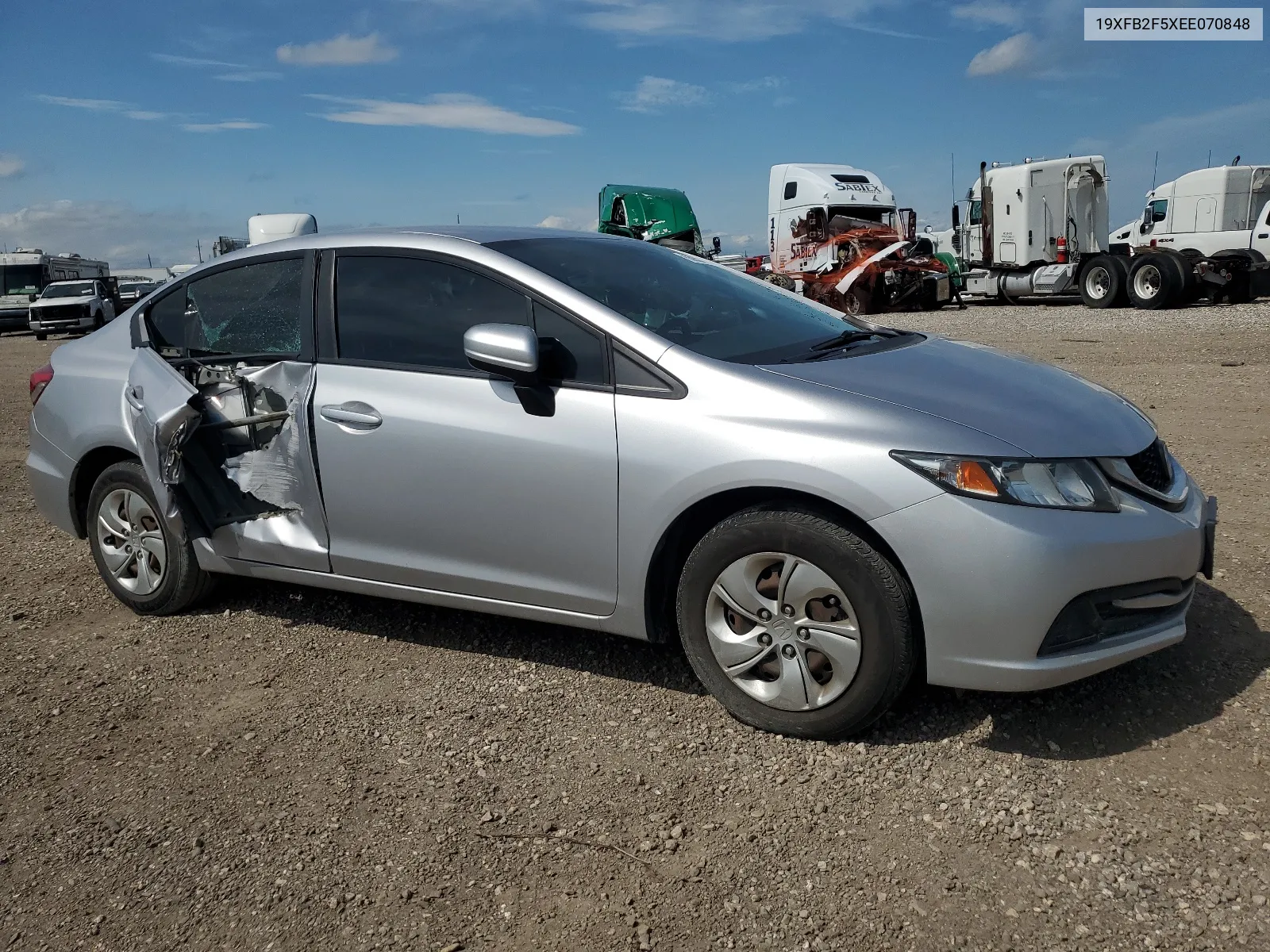 2014 Honda Civic Lx VIN: 19XFB2F5XEE070848 Lot: 63958074