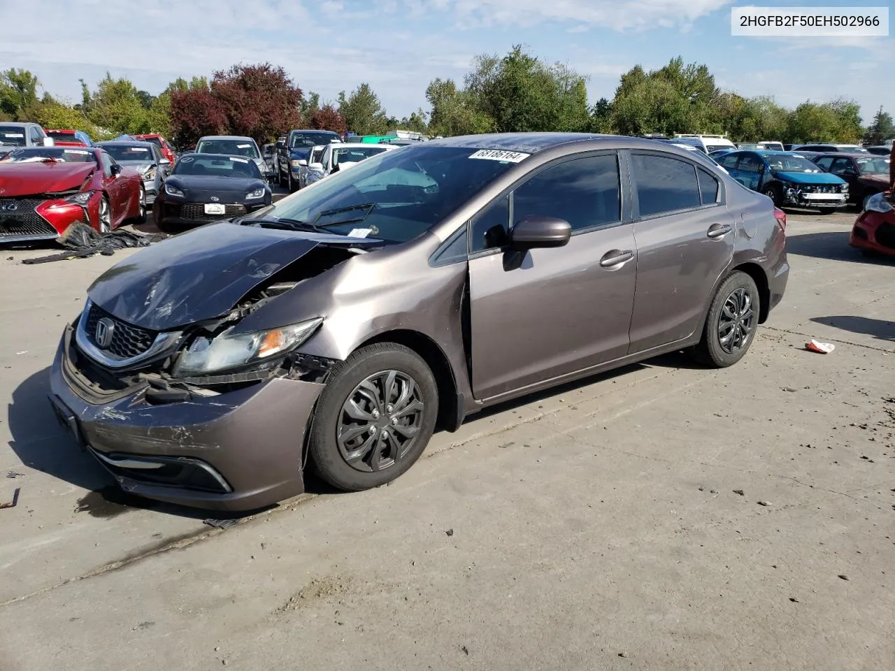 2014 Honda Civic Lx VIN: 2HGFB2F50EH502966 Lot: 68186164