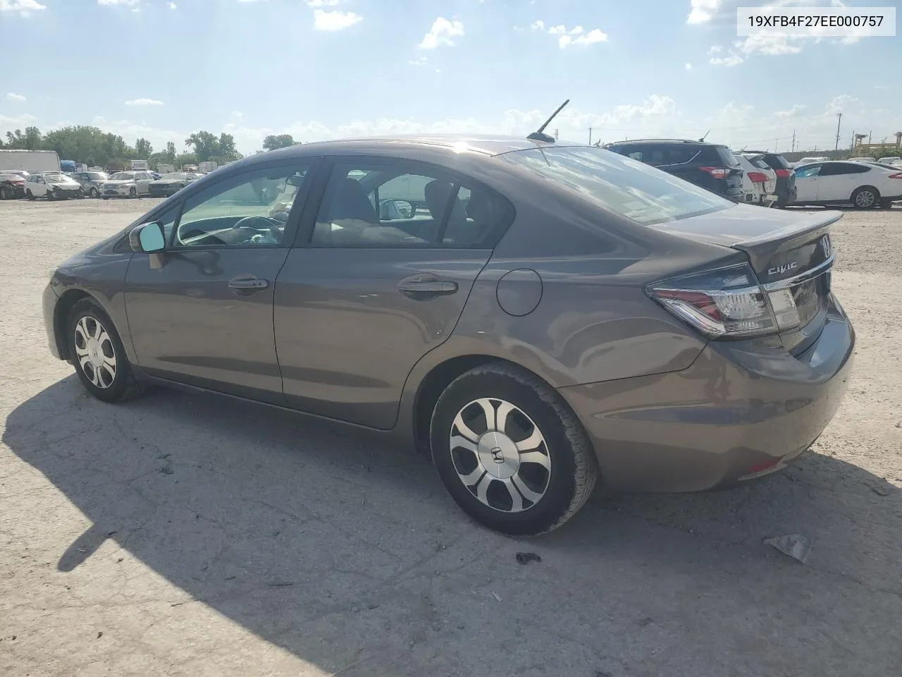 2014 Honda Civic Hybrid VIN: 19XFB4F27EE000757 Lot: 70636374