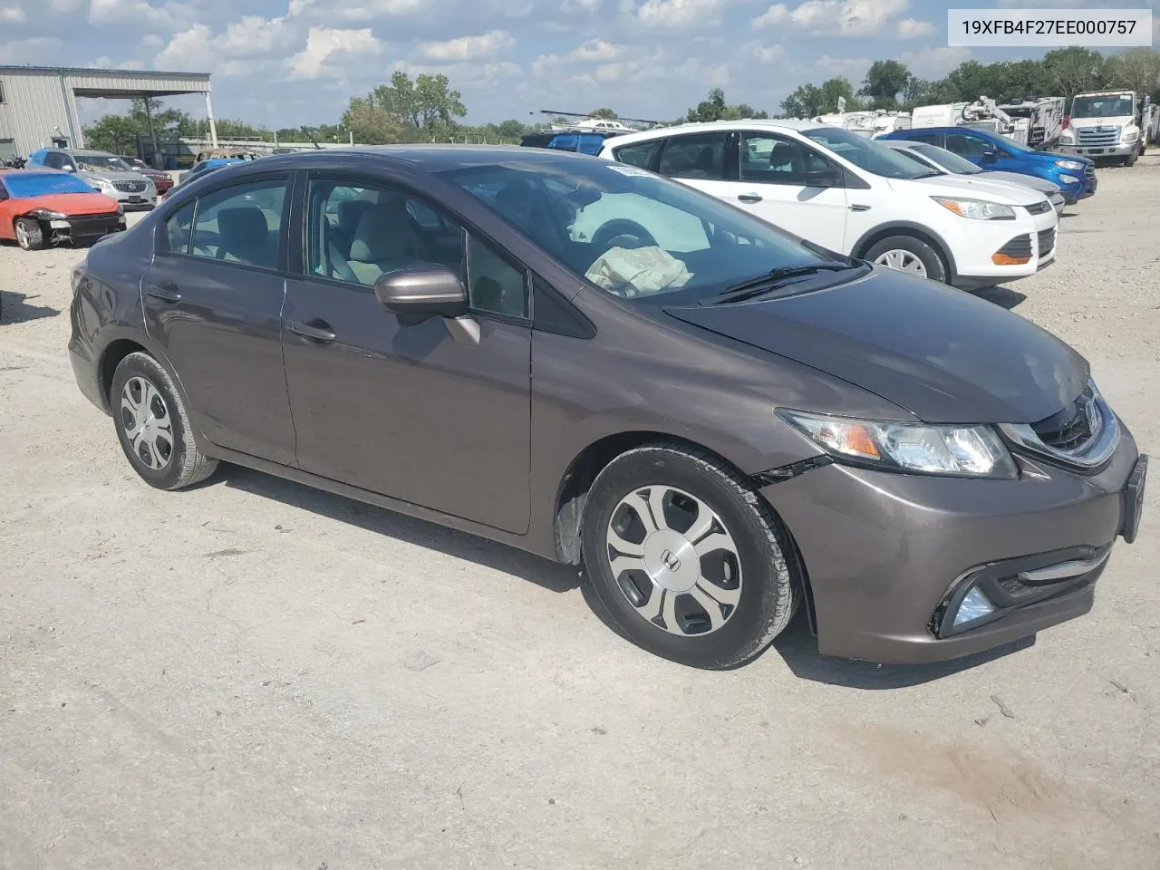 2014 Honda Civic Hybrid VIN: 19XFB4F27EE000757 Lot: 70636374