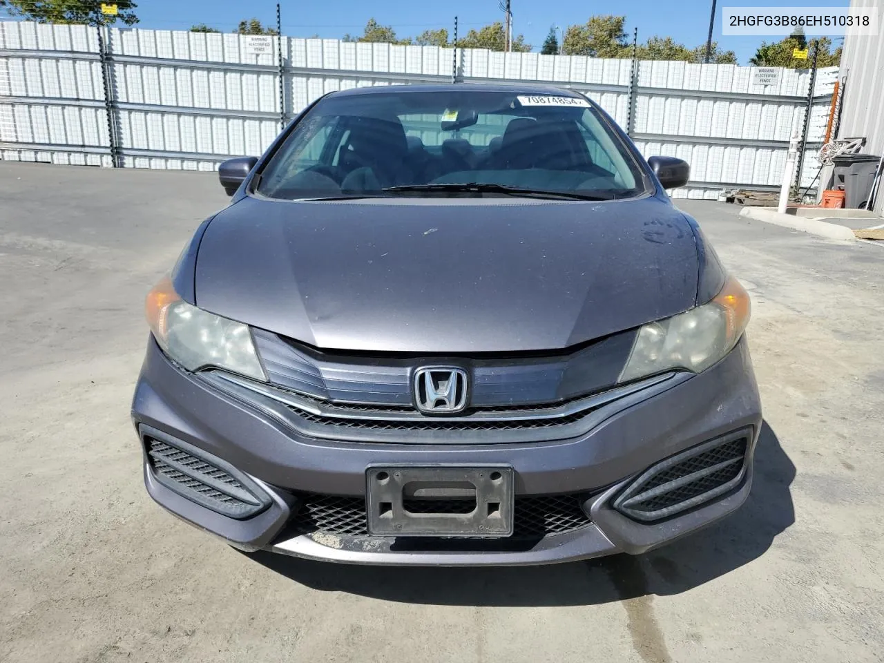 2014 Honda Civic Ex VIN: 2HGFG3B86EH510318 Lot: 70874854