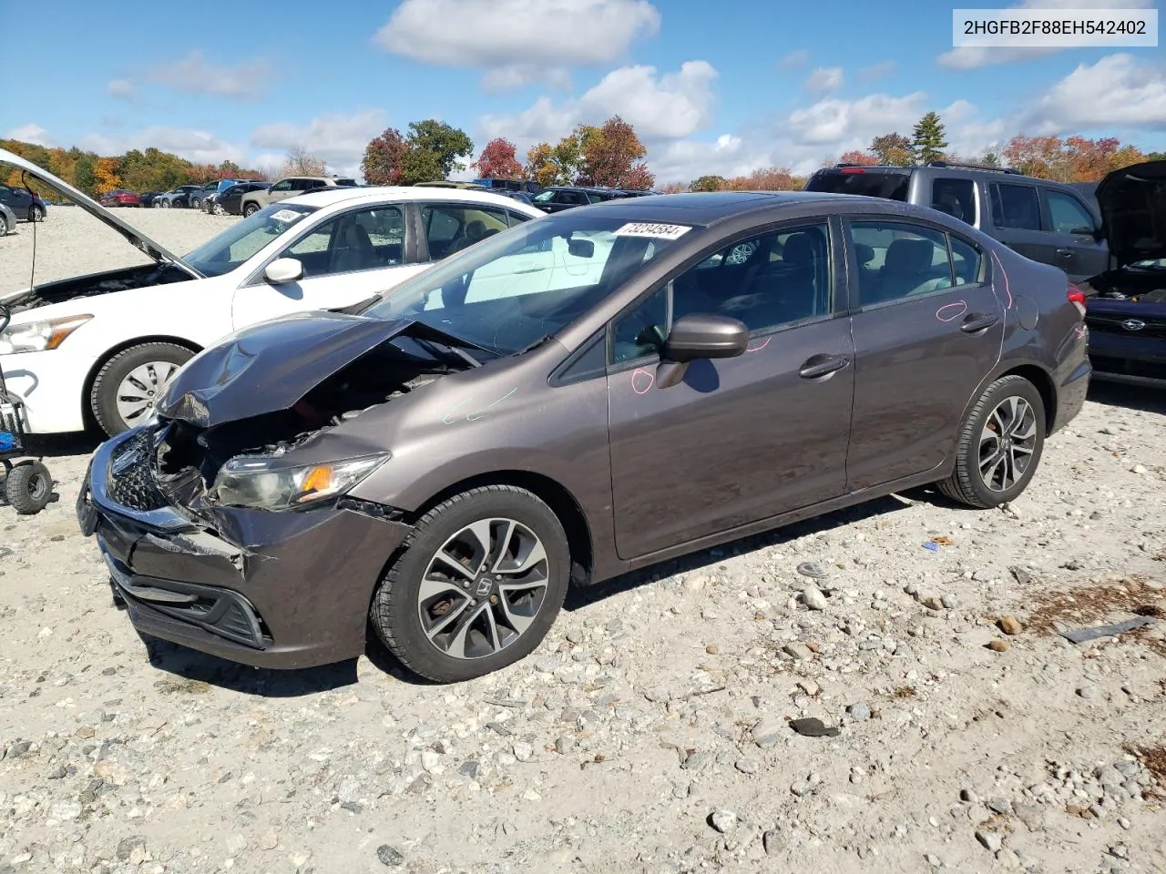 2014 Honda Civic Ex VIN: 2HGFB2F88EH542402 Lot: 73234584