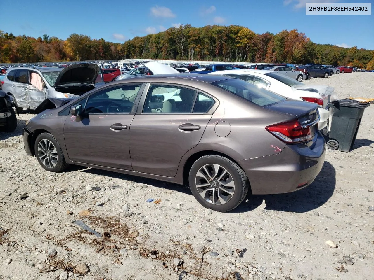 2014 Honda Civic Ex VIN: 2HGFB2F88EH542402 Lot: 73234584