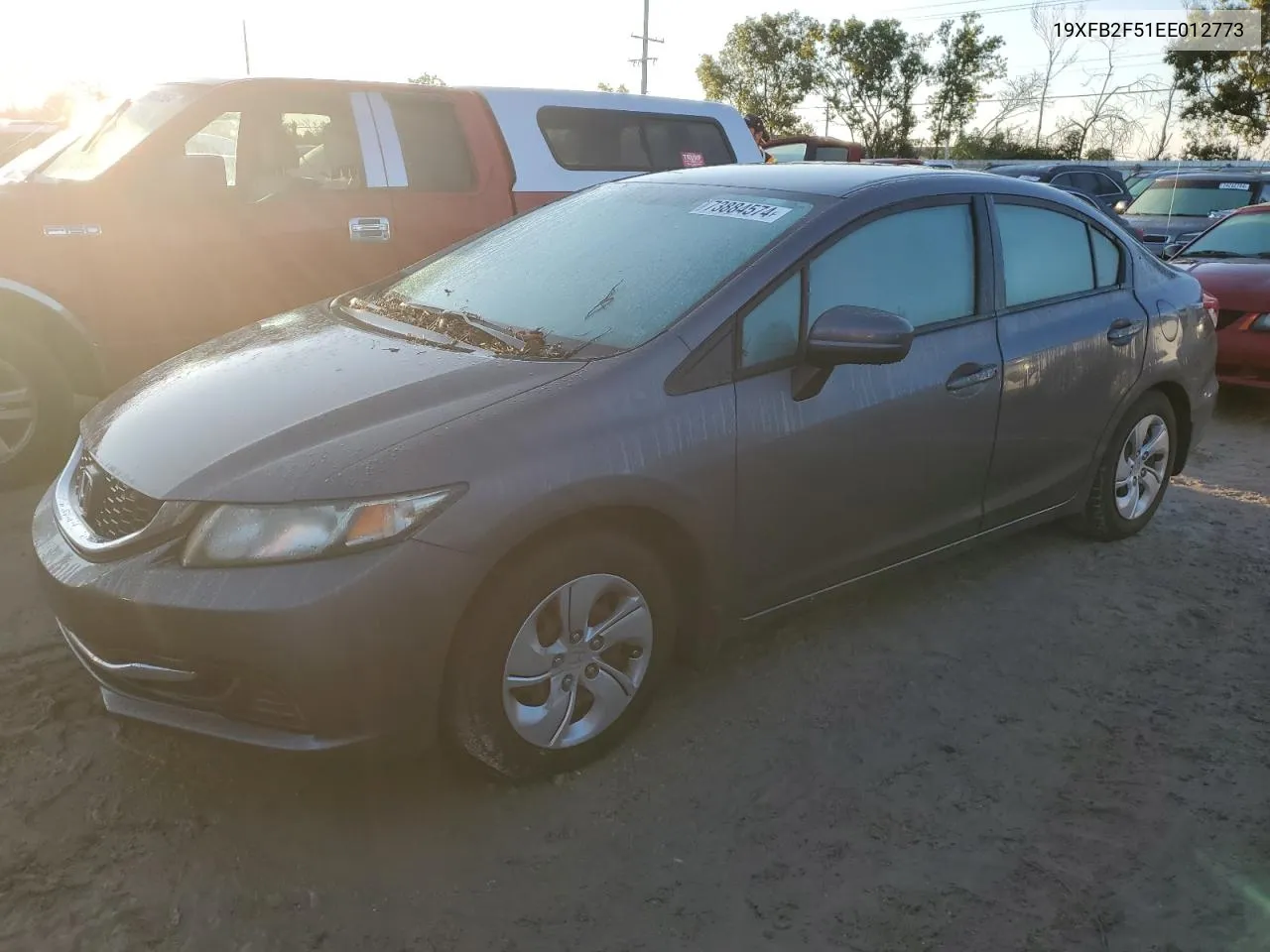 2014 Honda Civic Lx VIN: 19XFB2F51EE012773 Lot: 73884574