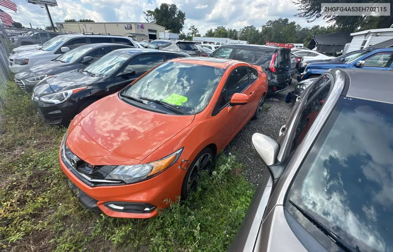 2014 Honda Civic Si VIN: 2HGFG4A53EH702115 Lot: 74749494