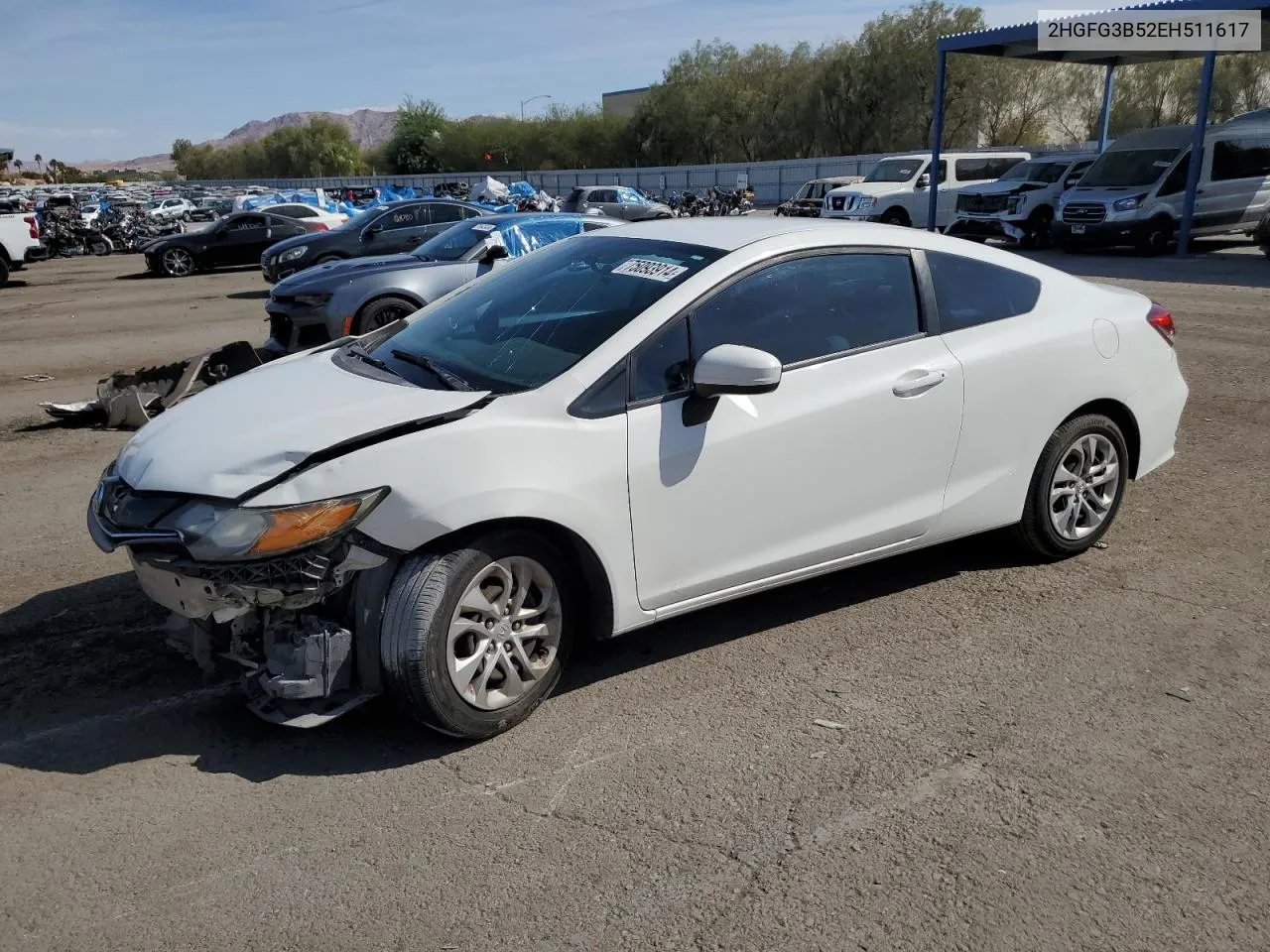 2014 Honda Civic Lx VIN: 2HGFG3B52EH511617 Lot: 75093914