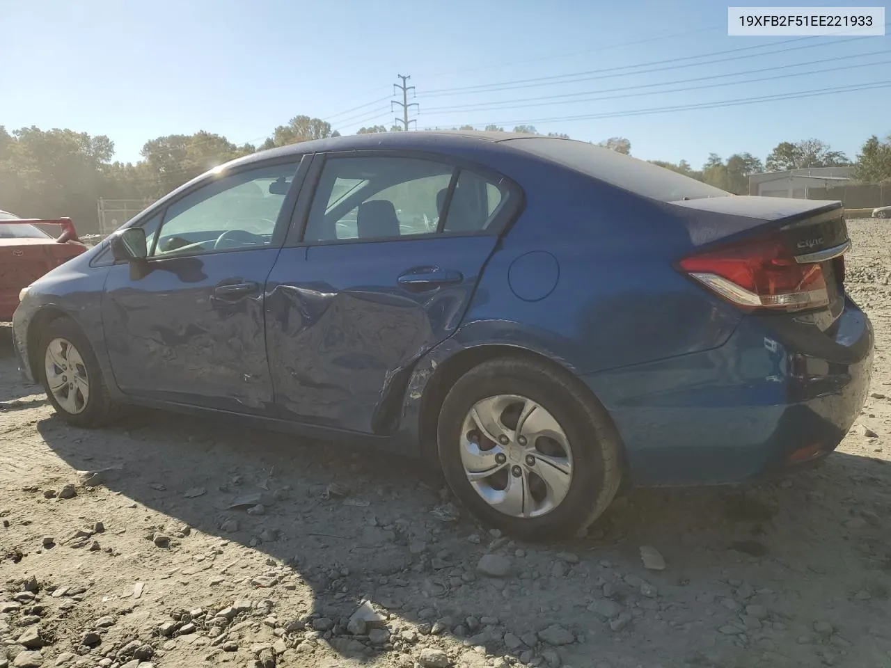 2014 Honda Civic Lx VIN: 19XFB2F51EE221933 Lot: 76061824