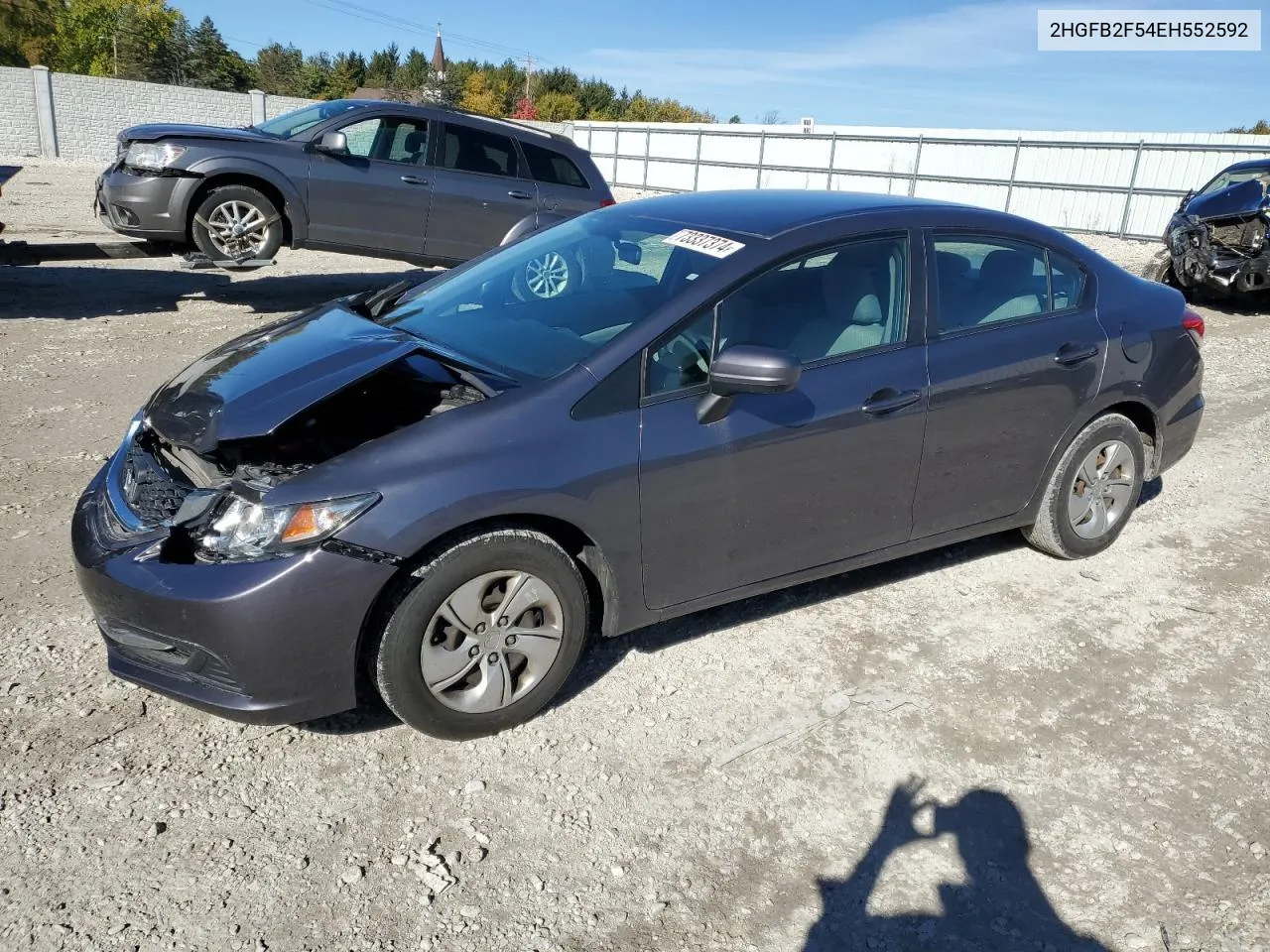 2014 Honda Civic Lx VIN: 2HGFB2F54EH552592 Lot: 76359824