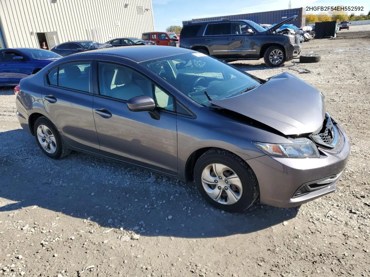 2014 Honda Civic Lx VIN: 2HGFB2F54EH552592 Lot: 76359824