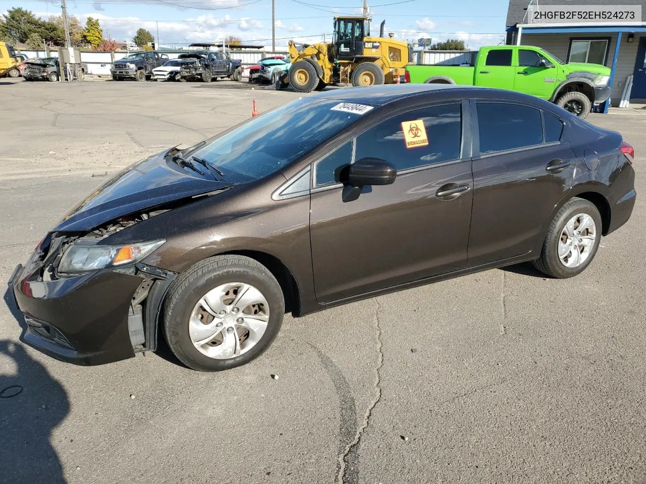 2014 Honda Civic Lx VIN: 2HGFB2F52EH524273 Lot: 78449844