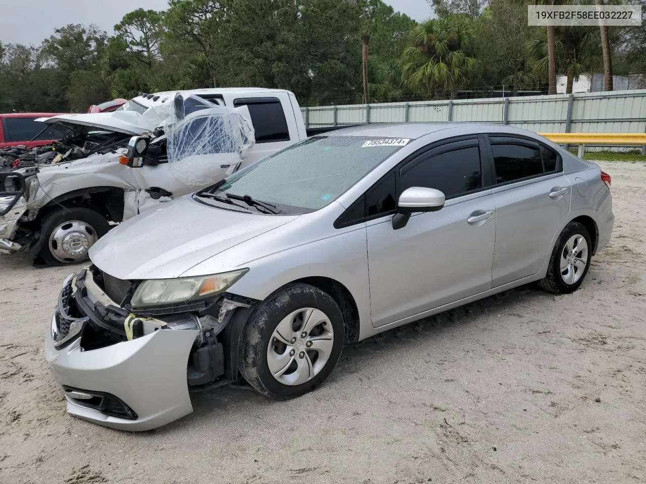 2014 Honda Civic Lx VIN: 19XFB2F58EE032227 Lot: 78534374