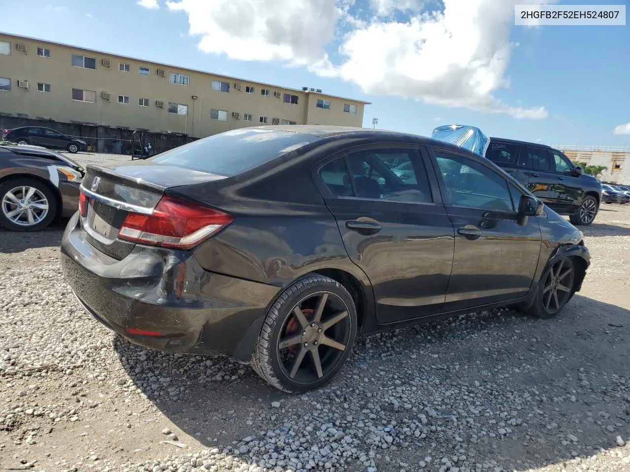 2014 Honda Civic Lx VIN: 2HGFB2F52EH524807 Lot: 80016044