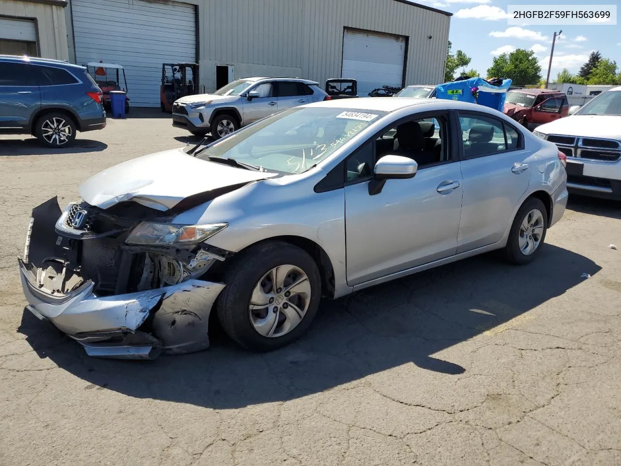 2015 Honda Civic Lx VIN: 2HGFB2F59FH563699 Lot: 54634194