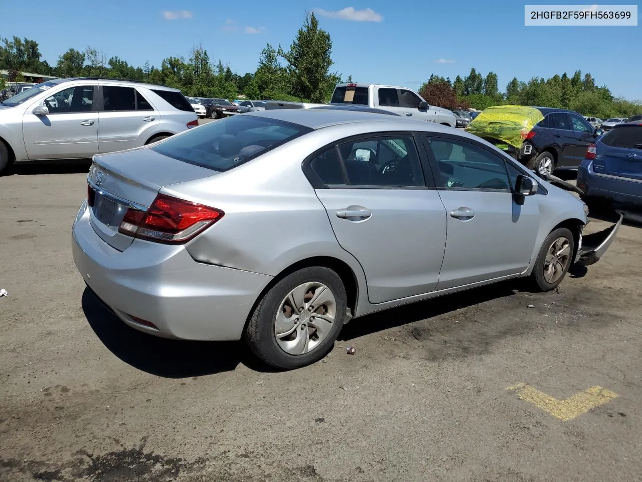 2015 Honda Civic Lx VIN: 2HGFB2F59FH563699 Lot: 54634194