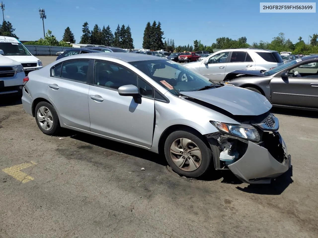 2015 Honda Civic Lx VIN: 2HGFB2F59FH563699 Lot: 54634194