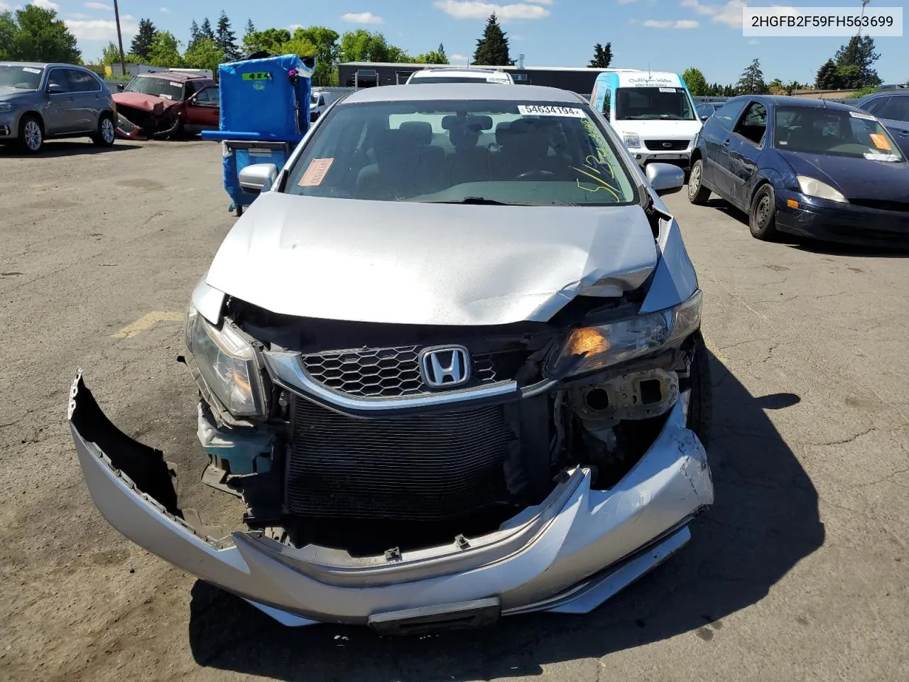 2015 Honda Civic Lx VIN: 2HGFB2F59FH563699 Lot: 54634194