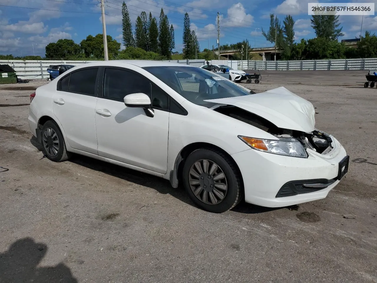 2015 Honda Civic Lx VIN: 2HGFB2F57FH546366 Lot: 72774544