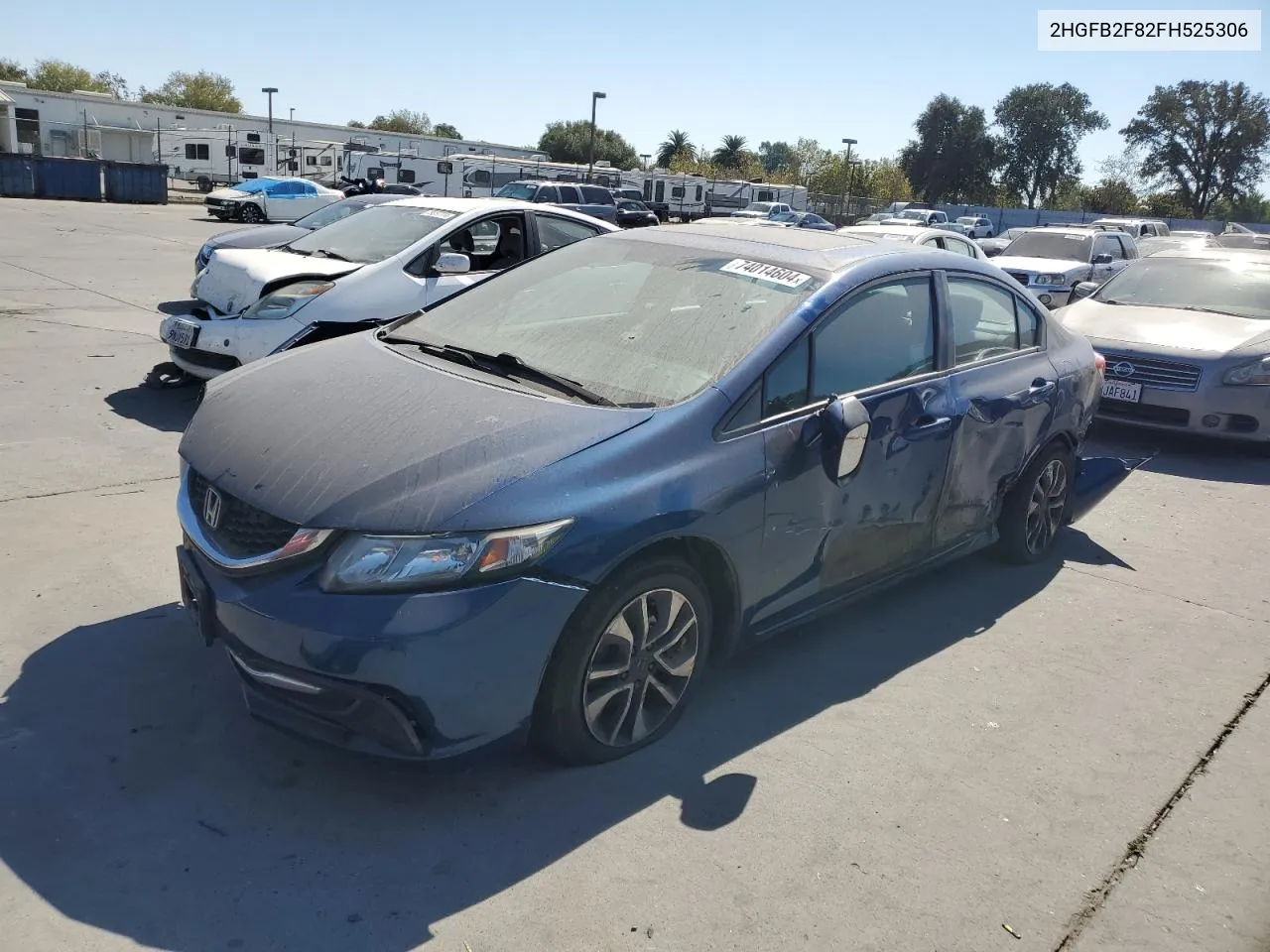 2015 Honda Civic Ex VIN: 2HGFB2F82FH525306 Lot: 74014604