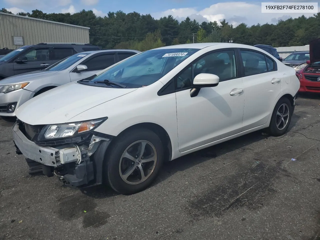 2015 Honda Civic Se VIN: 19XFB2F74FE278100 Lot: 74188024