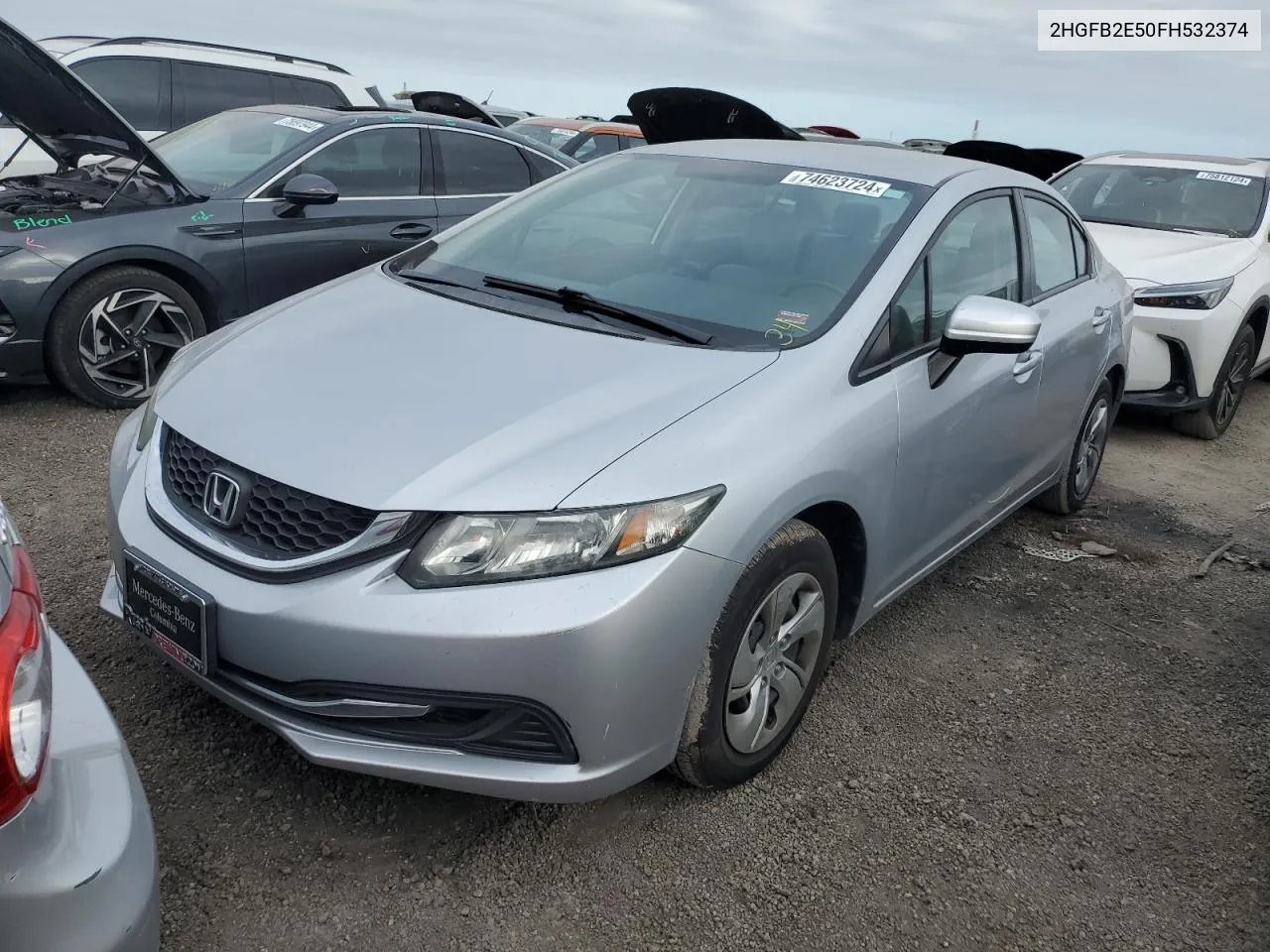 2015 Honda Civic Lx VIN: 2HGFB2E50FH532374 Lot: 74623724