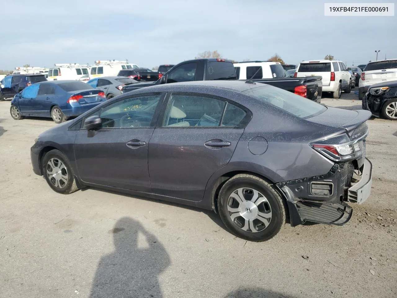 2015 Honda Civic Hybrid VIN: 19XFB4F21FE000691 Lot: 76955294